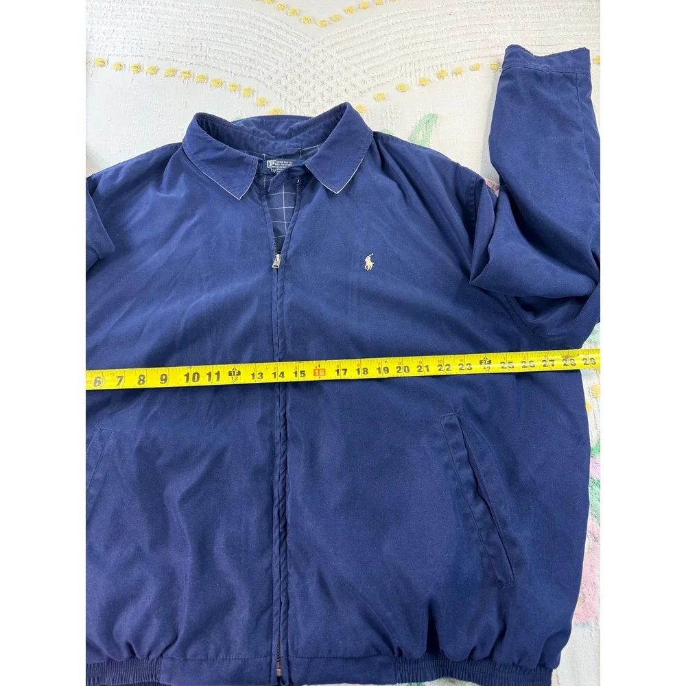 Vintage 90s Polo Ralph Lauren Harrington Jacket XXL Blue Y2K Windbreaker Navy